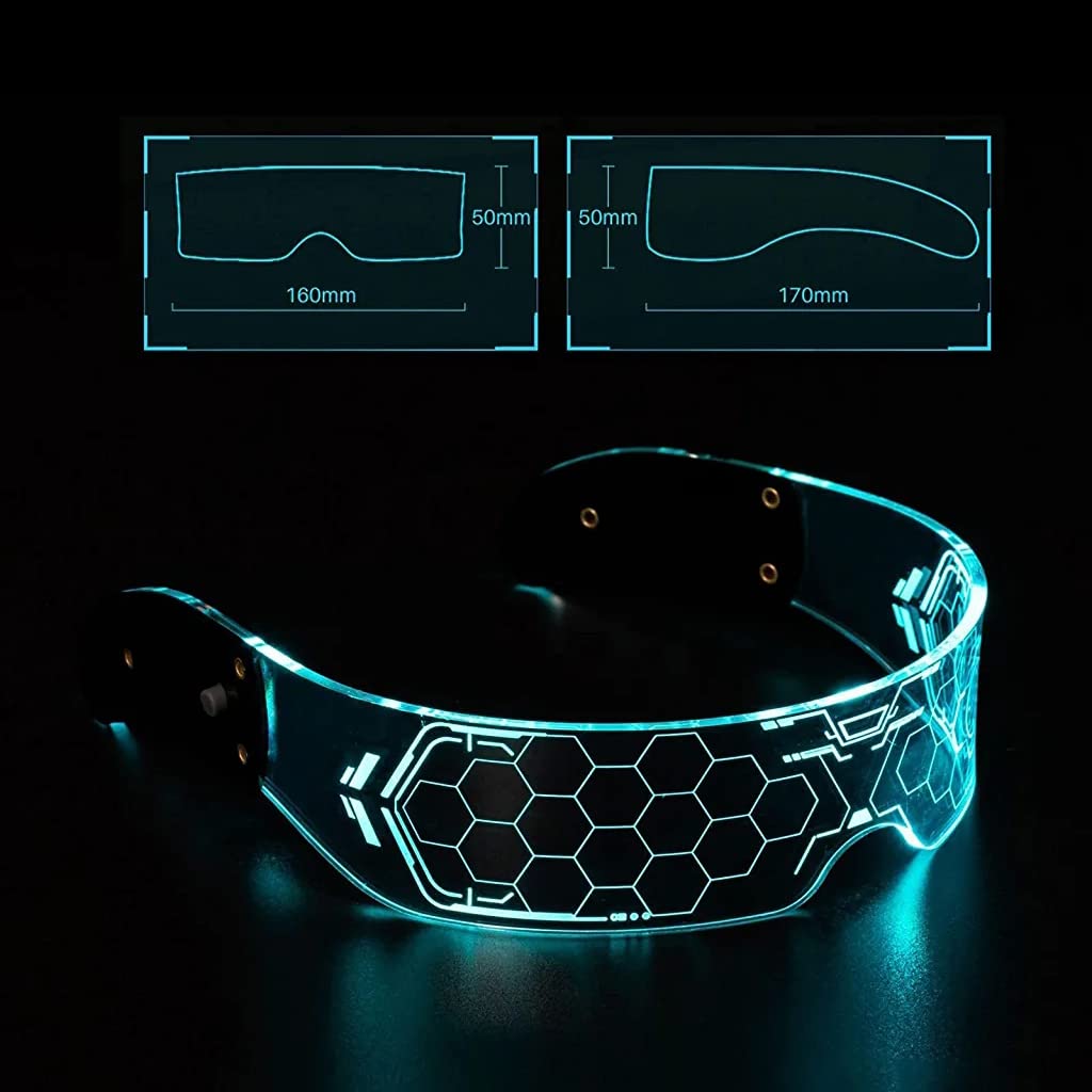 ZORBES Led Glasses for Party Mechanical Style Party Glasses with Light Neon Light Glasses for Party 7 Color LED Glasses Battery Powered LED Goggles for Party, Disco, Festival, Nightclub, Birthday ZORBES Led Glasses for Party Mechanical Style Party Glasses with Light Neon Light Glasses for Party 7 Color LED Glasses Battery Powered LED Goggles for Party, Disco, Festival, Nightclub, Birthday
